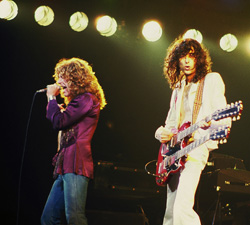 Robert Plant and Jimmy Page in 1977